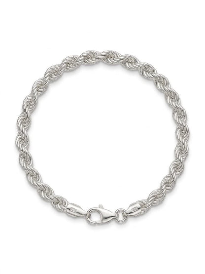 925 Sterling Silver Chunky Rope Bracelet 8mm Width - 8.5 inch